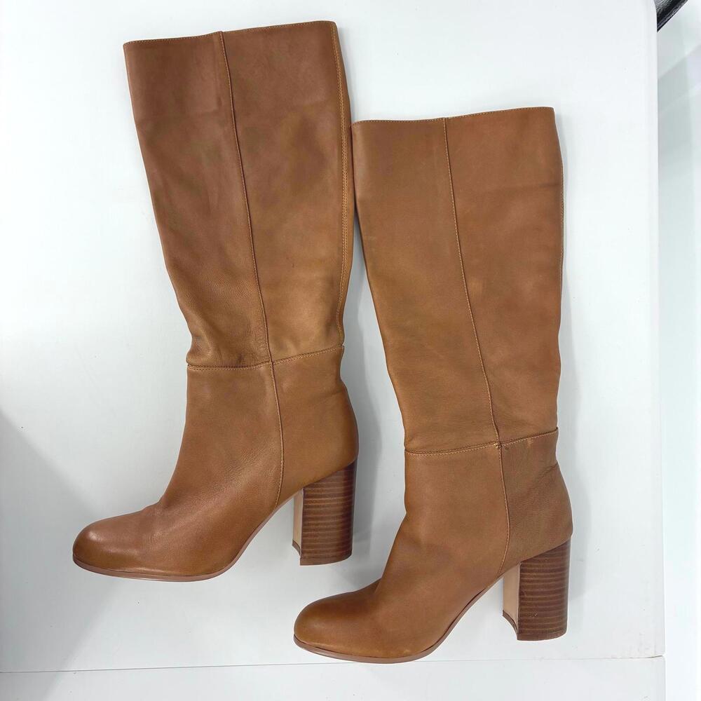 SILENT D WYNONAY Butter Soft Brown Leather Women's Knee-High Boots Block Heels - Picture 2 of 9